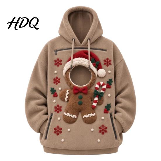 Zachte Polyester Draag Hoodie Pullover Kerst Huisdier Mannen Sweatshirt voor Vrouwen met Kangoeroe Vakantie Liefhebber
