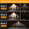 2 PCS Solar Wall Lights, Outdoor Dusk To Dawn Motion Sensor, 3 Lighting Modes, Waterproof, Modern White Plastic Solar Security Wall Lanterns for