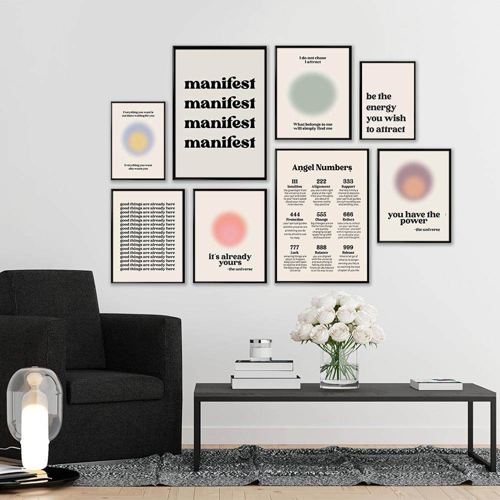 Закон притяжения принт в стиле бохо художественная цитата проявление холст плакат — фото 12