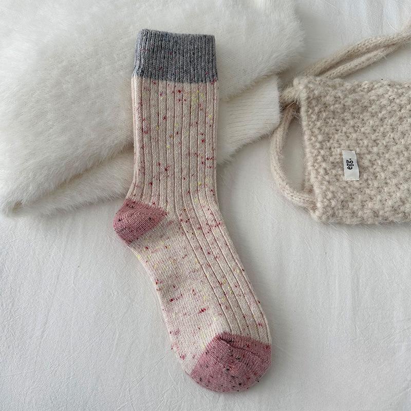 Colorful-patterned Stitch Wool Socks with Added Thickness for Warmth and Insulation. Winter Anti-chill Thick Socks.