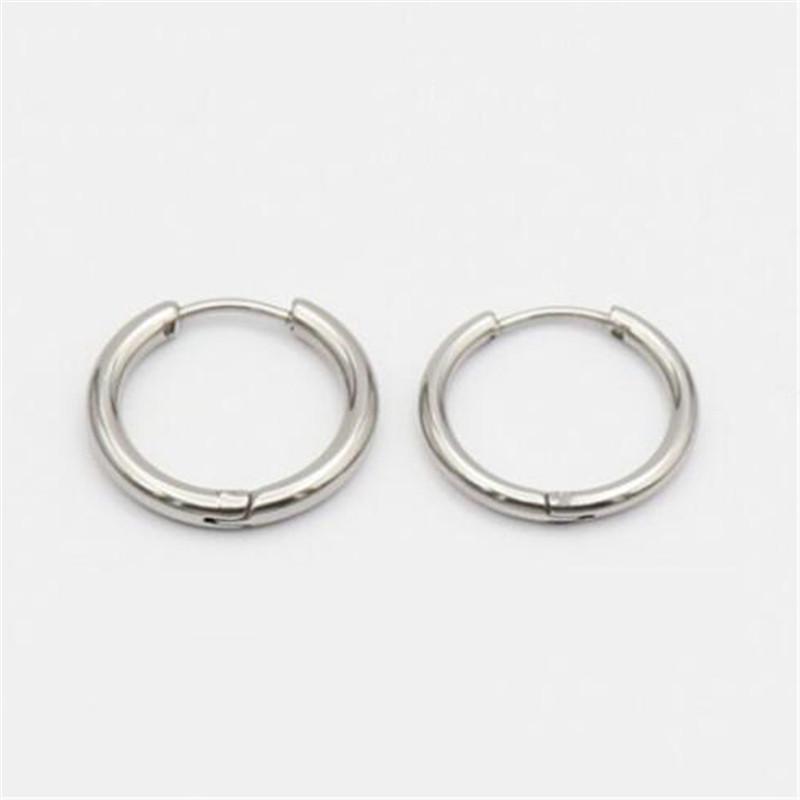 

1 шт. Серьги-кольца из нержавеющей стали 10/12/16 мм, гипоаллергенные, простые, в стиле панк, для женщин и мужчин, ювелирный подарок 16mm серебряный