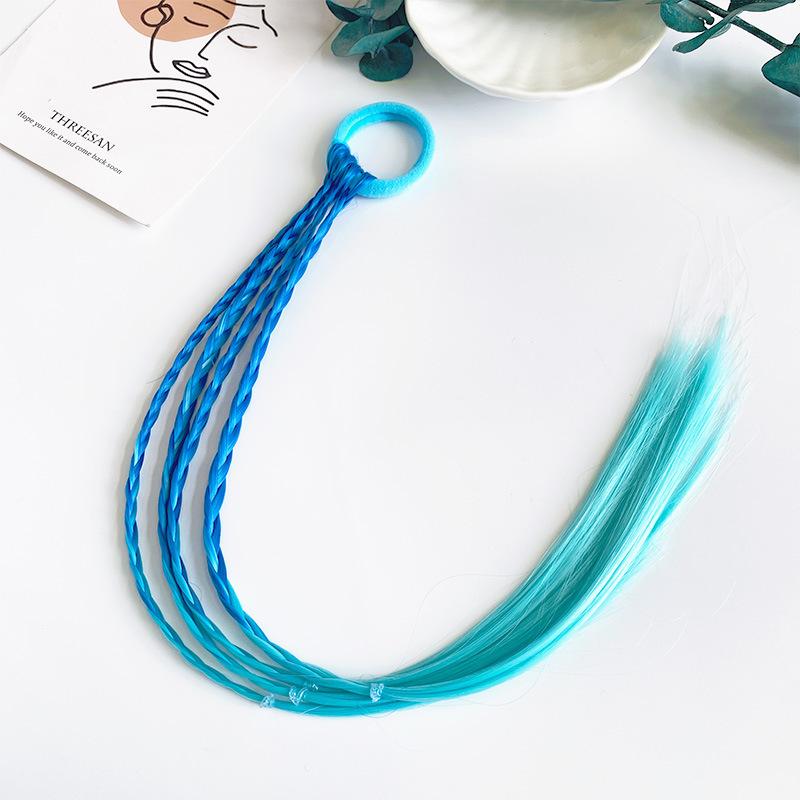 New Girls Colorful Wigs Ponytail Kids Hair Accessories Head Band Hair Ornament Headbands Rubber Bands Beauty Hair Bands Headwear