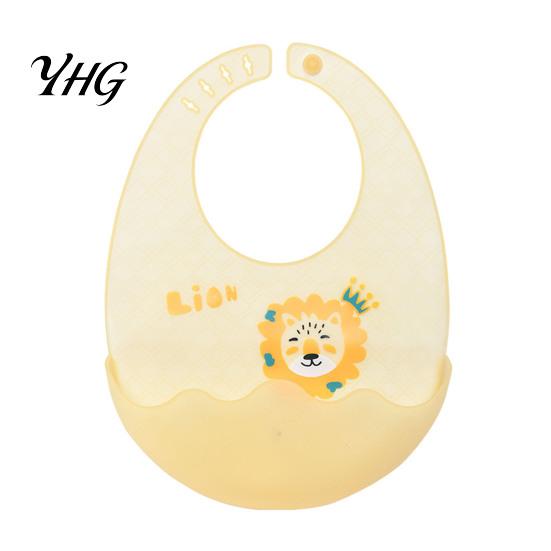 Easy Clean Toddler Bibs Silicone Baby Bib with Food Catcher Pocket, Waterproof Lightweight Adjustable Infant Eating Babies Feeding Bib, Foldable for