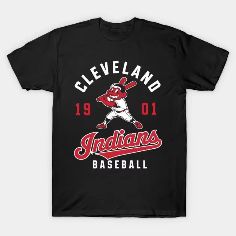 

Ретро Футболка CLeveland Indians Мужская и Женская С коротким рукавом Свободная Хлопковая Круглый вырез С принтом Футболка с коротким рукавом Оверсайз XL