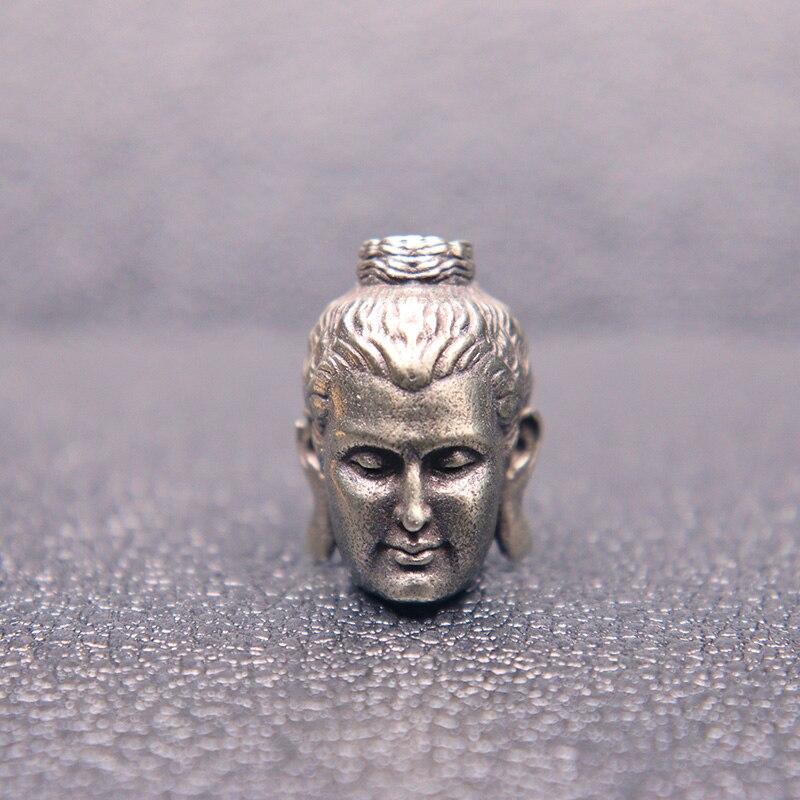 Shakyamuni Buddha Head Brass Lanyard Pendants Buddhism Paracord Beads Charms EDC DIY Umbrella Rope Bracelets Accessories Jewelry