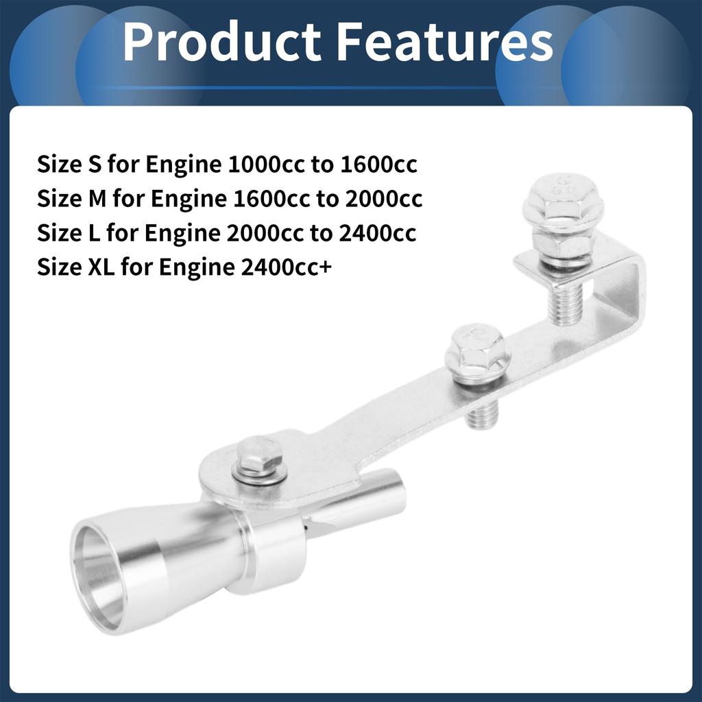 INFINAUTO Turbo Sound Exhaust Muffler Pipe Whistle Rear Tail Pipe