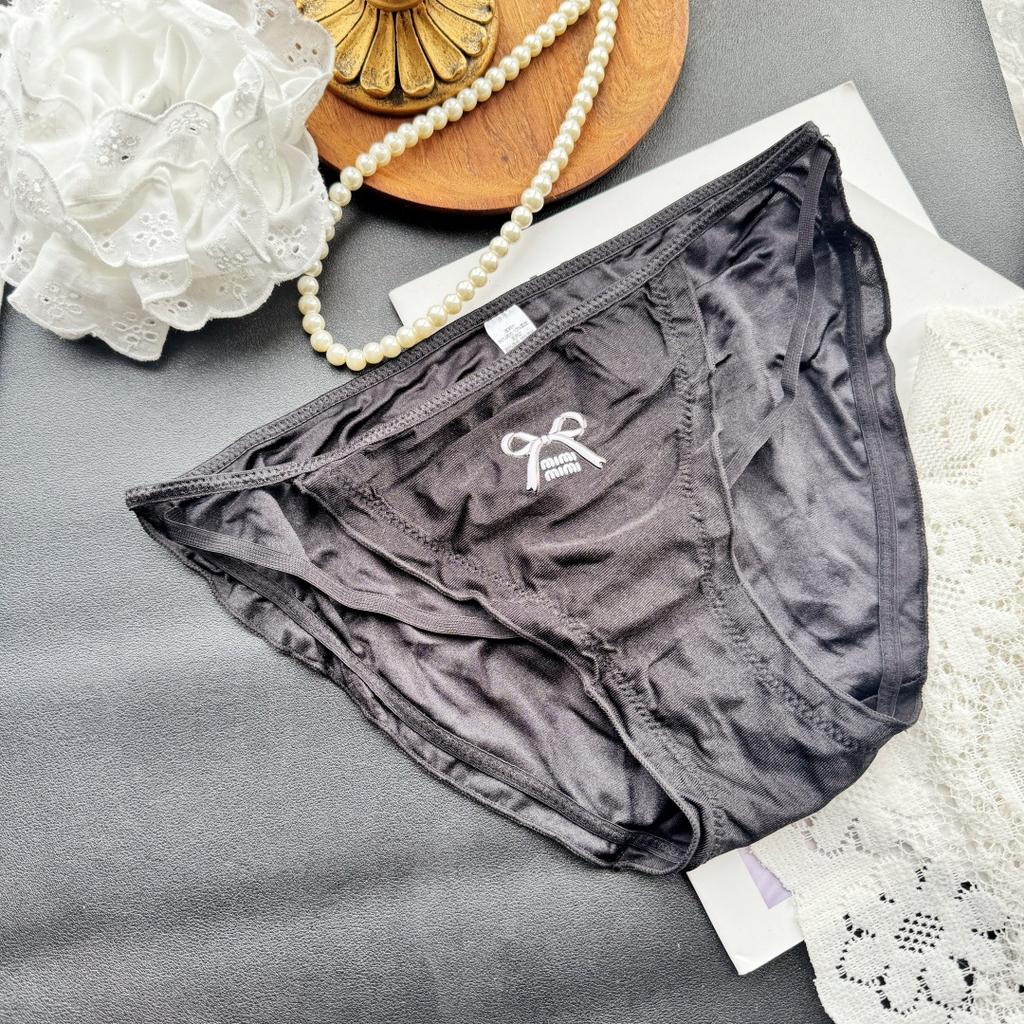Ladies Summer Sexy Cute High Split Satin Ice Silk Triangle Panties