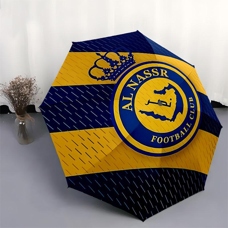 Al Nassr, Football Club Automatic Opening and Closing, 8 rib Structure Portable Umbrella, Suitable for Men and Women in All Seasons  Perfect