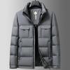 Jaqueta Curta de Penas Grossa de Inverno Masculina Penas de Pato Branco À Prova de Frio Casual