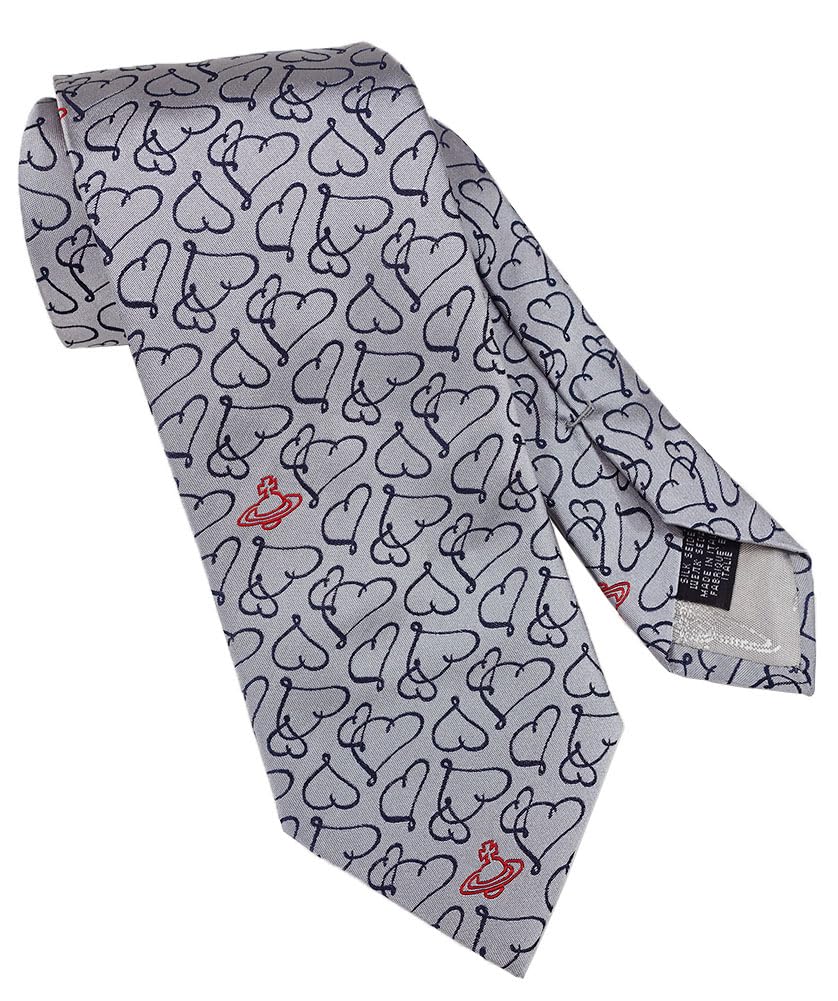

Vivienne Westwood Tie VW17 Silver (8.5cm Wide) Gray/Black [Used]