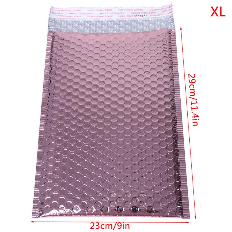 10 selbstklebende Luftpolsterumschläge aus Poly-Metall in Roségold