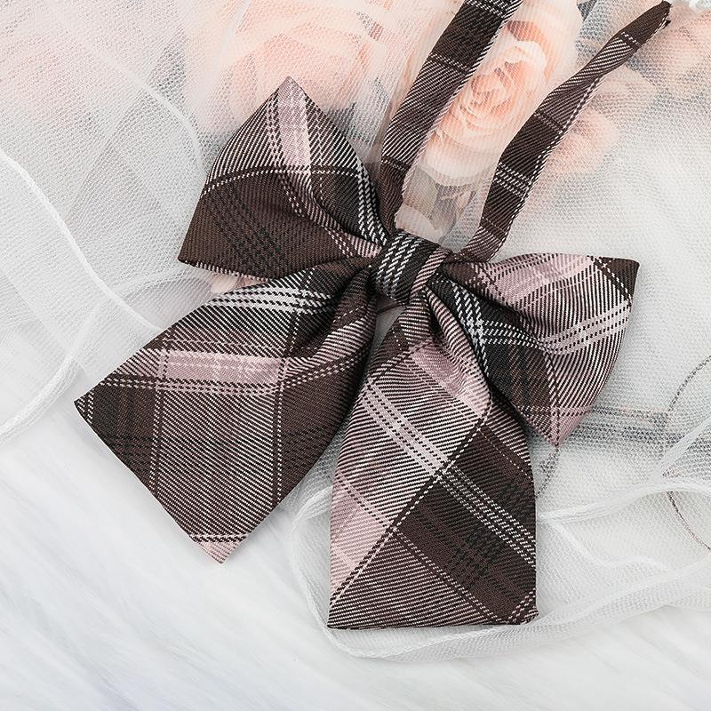 Jk Free Coffee Small Tie Necktie Female College Style Lazy Japanese Plaid Uniform Shirt Ins Student Bow Tie