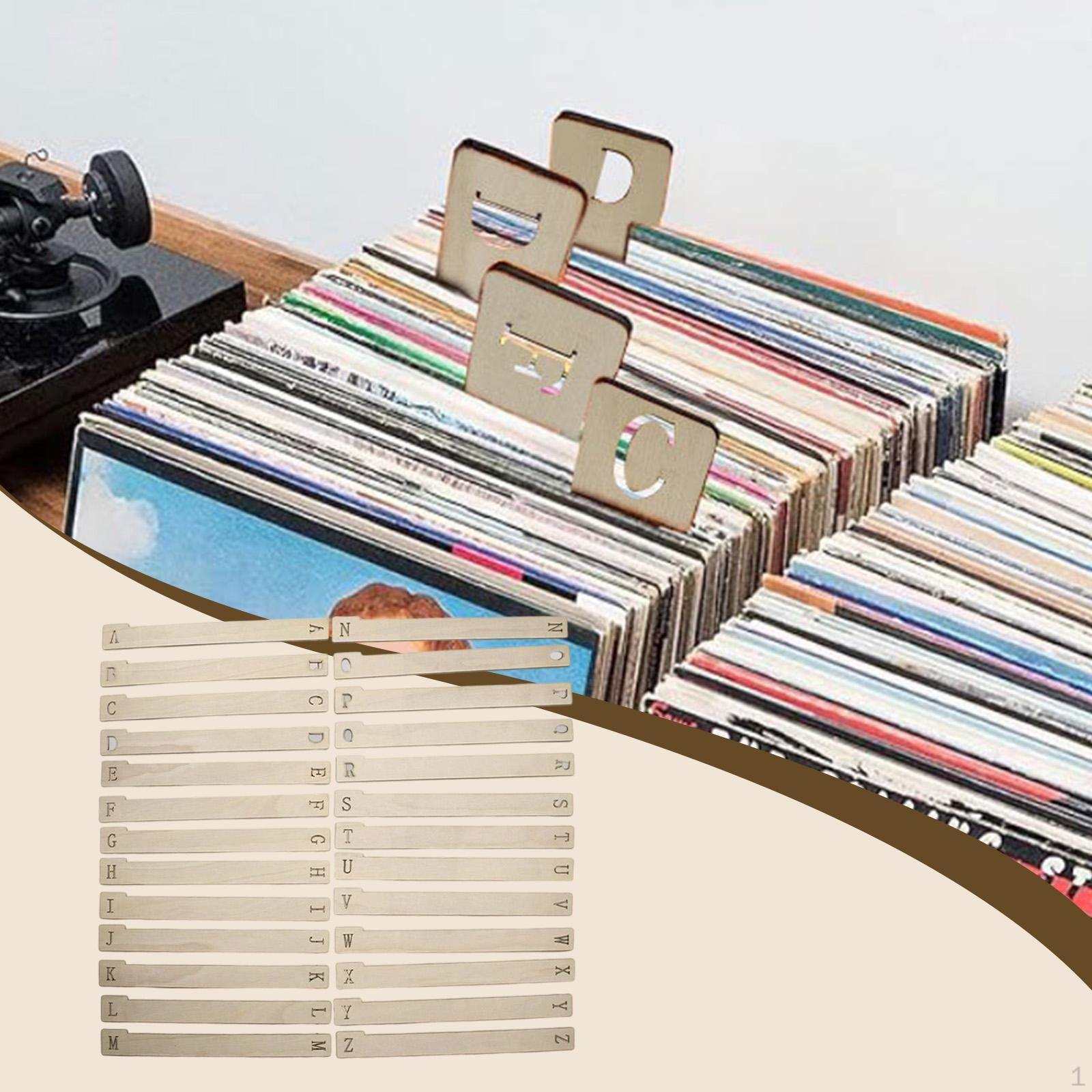 

Vinyl Record Dividers Accessories Versatile Horizontal Alphabetical for Library DVD Book Shelf Style B