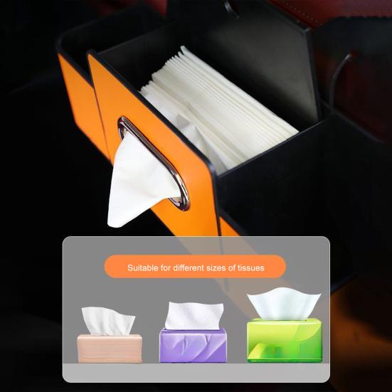 3-in-1 Car Backseat Organizer Multifunctional Back Seat Storage Box with 2 Cup Holders Tissue Box And Hooks for Holding Phones Snacks Drinks Handbags