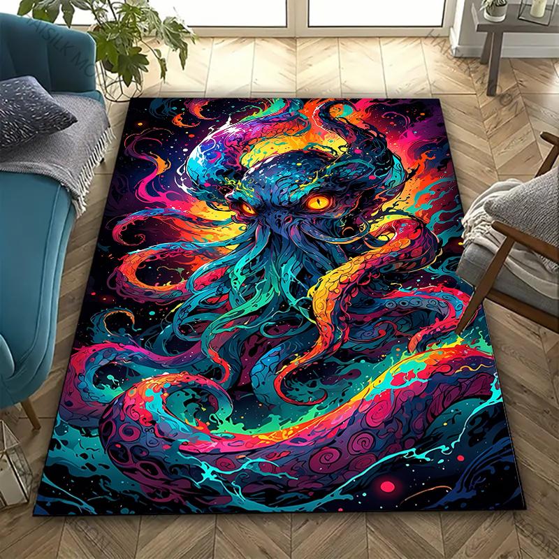 Colored Octopus Printed Carpet Living Room Bedroom Sofa Mat Office Large Area Decorative Rug Modern Decorative Rug Fast Delivery