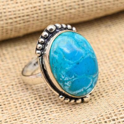 Larimar Gemstone Handmade 925 Sterling Silver Ring Jewelry For Christmas