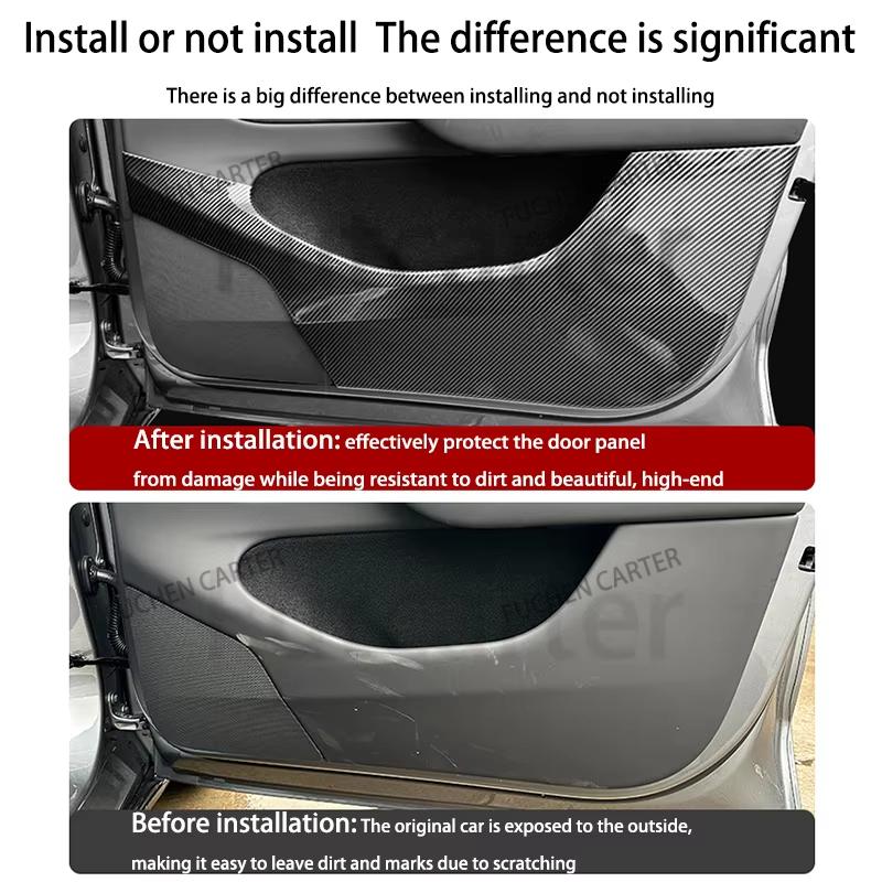 For Tesla ModelY Juniper2025 Car Door Anti-Kick Pad ABS Anti Kick guard plate Side Door Protector Cover Car Interior Accessories