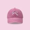 Embroidery Embroidery Bow Baseball Cap Cotton Sun Hat Simple Bowknot Baseball Hat  Outdoor