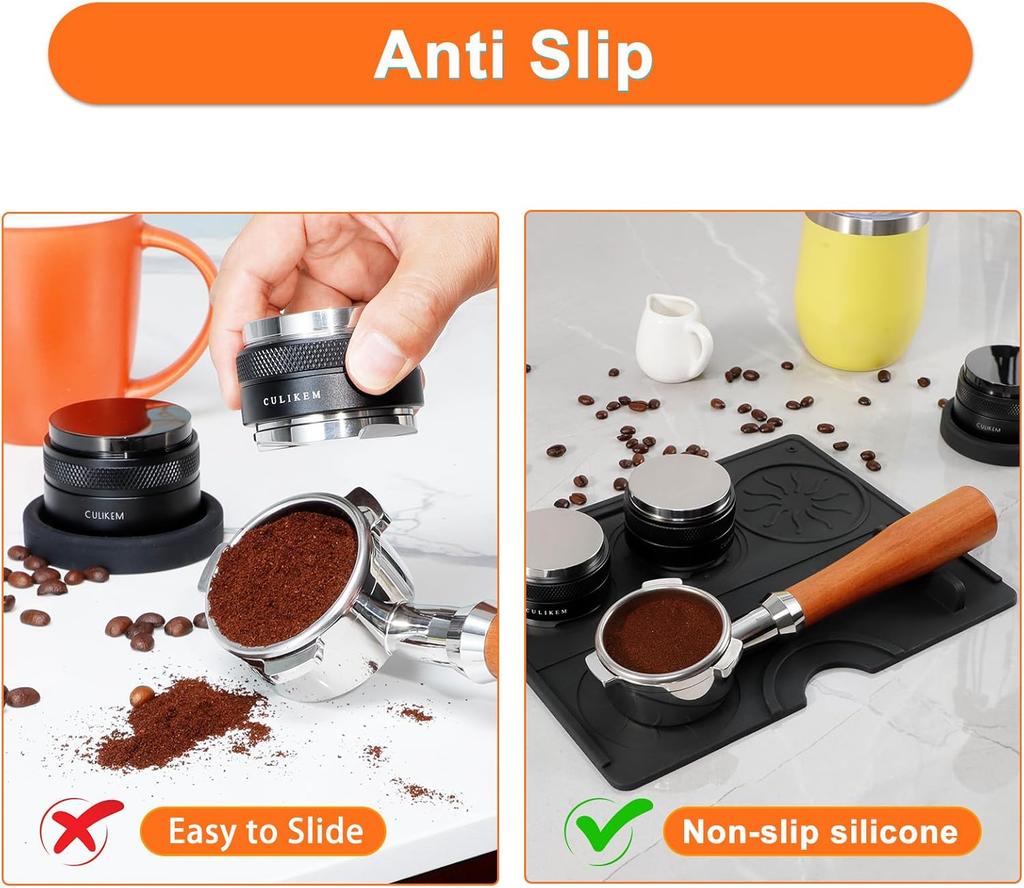 Espresso Tamping Mat Coffee Tamper-Food Grade Tamping Mat for Espresso Machine Accessories Silicone Tamper Mat for Barista Tools
