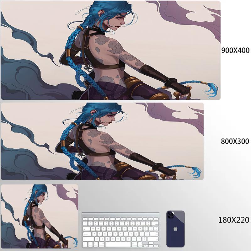 Jinx Anime Mouse Pad Pc Accessories Desk Protector Keyboard Mat NonSlip Deskmat Gamer Kawaii Cute Mouse Pads Gaming Mousepad