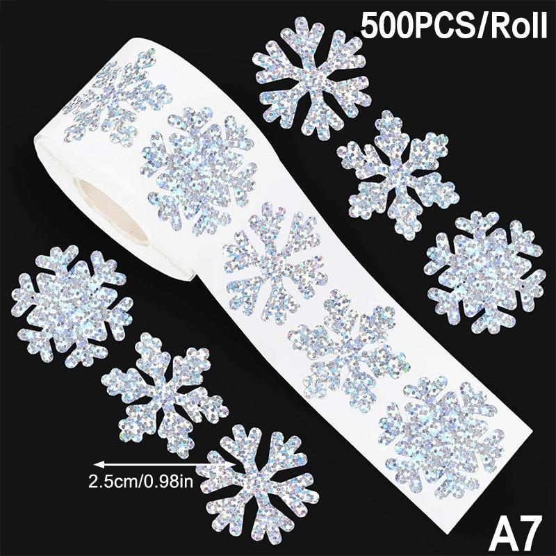 200-500Pcs Christmas Stickers Christmas Tree Santa Hat Self-Adhesive Gift Tags Pvc Gift Wrapping Seals Decals Party Decorations