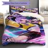 Biancheria da letto con motivo Demon Hunters Kpop, Set piumone Copripiumino Federa Regalo di Compleanno per la Casa (1 * copripiumino + 2 * federa, senza nucleo)