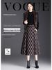 Spring 2026 Grid Pleated High-Waist A-line Midi Skirt - New Arrival, Perfect for Draped Commute Fashion