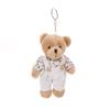 Cartoon Burlap Bear Keychain Pendant - Plush Doll Decoration for Student Bags