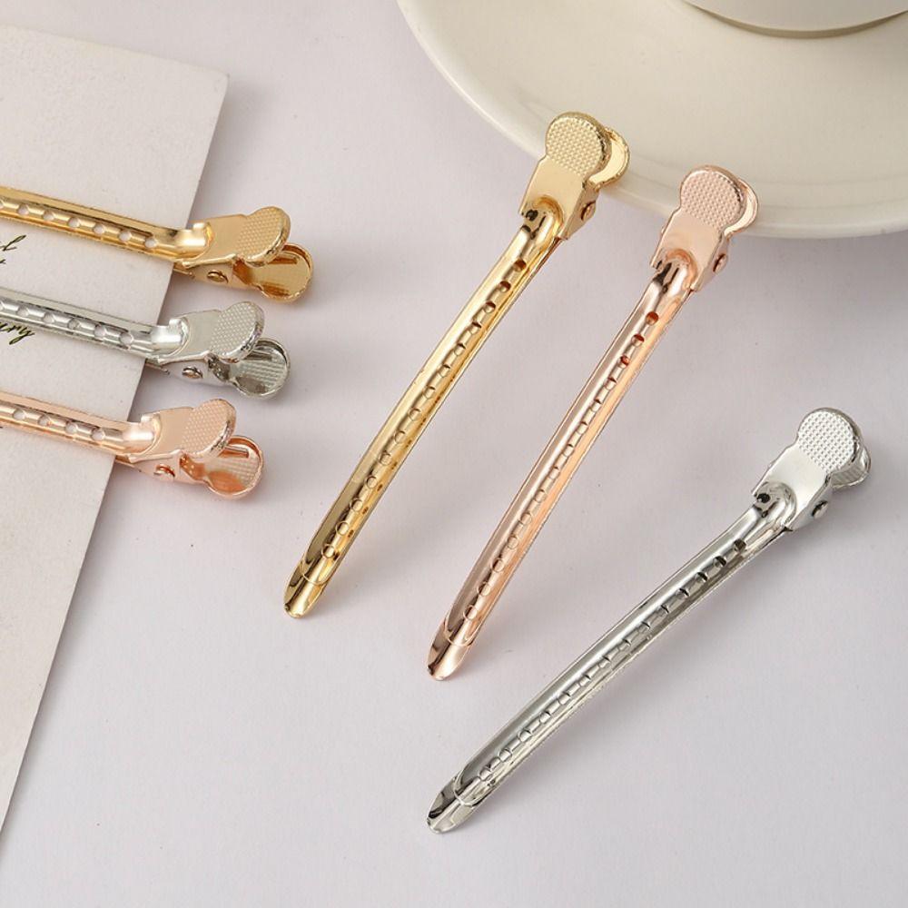 

20Pcs DIY Salon Hairpin Clamps Simple Alligator Hair Clips Creative Duckbill Fluffy Clamps Salon рожевий колір золота
