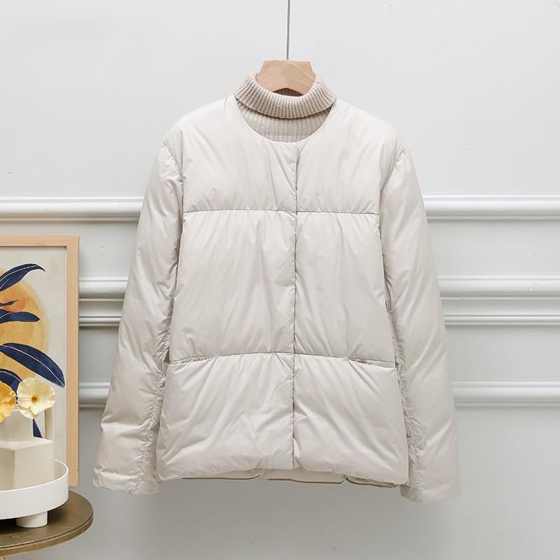 2024 Women's Stylish Short Down Jacket, Stand Collar Puffer, Petite Korean Style Autumn Winter Outerwear
