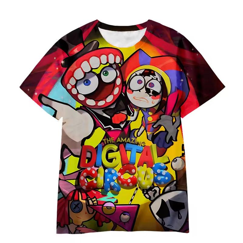 Niesamowity Cyfrowy Cyrk Koszulki Anime Niesamowity Cyfrowy Cyrk Dzieci Cosplay Koszulka Drukowana 3D Dla Chłopców dziewczęca koszulka
