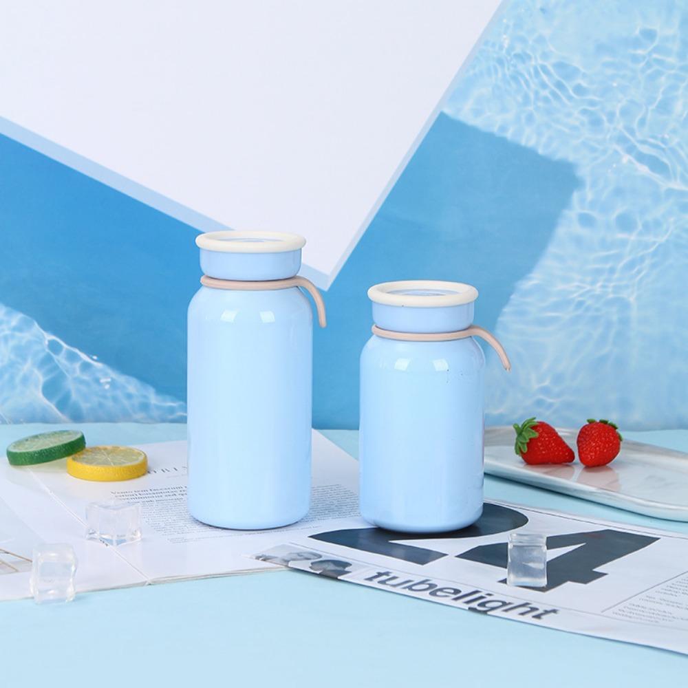 Mini Izolowana Butelka na Wodę ze Stali Nierdzewnej 400ml Kubek Termos Przenośny Szczelny z Pokrywką Kubek Podróżny Mleko Sok Kawa Kubek na Wodę