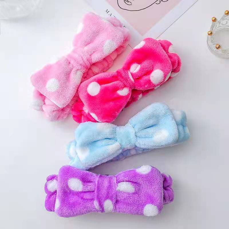 Cute Coral Velvet Butterfly Knot Headband Women's Face Wash Hair Band Makeup Sports Hair Accessories Headband for Wom