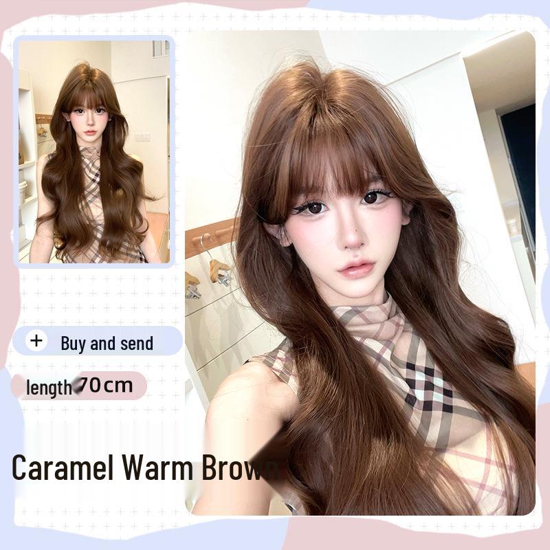 Yeye Wigs Long Curly Bangs for Women - Natural Full Head Coverage