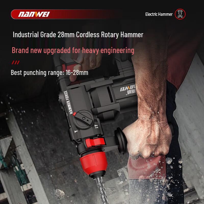 Nanwei 20V Brushless Cordless SDS Plus Rotary Hammer Drill CN plug (adapter included)