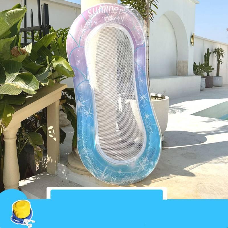 Pool Outdoor Floating Backrest Lounger Thick Mesh Leaves Adult Bed Inflatable