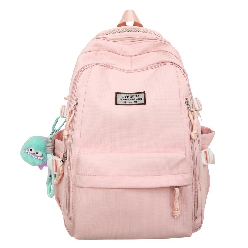 

Рюкзак большой вместимости для учеников средней школы, дорожный, легкий, для девочек розовый