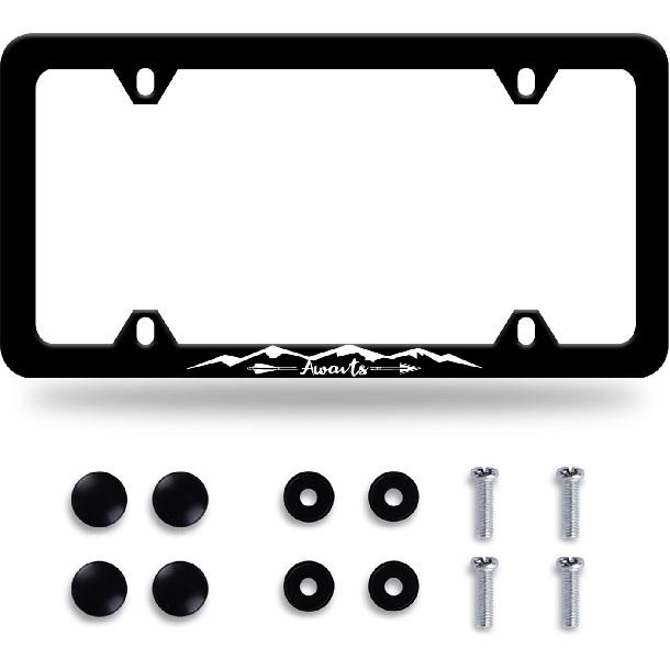 Bats License Plate Frame Stainless Steel Car Decorative 12.3 X 6.3 Inch | Bright License Plate Holders Auto Decoration For Front And Rear Car Tag
