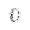 Funkelnde Schneeflocke Doppelring Damenringe Silber 199236C01