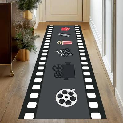 Filmspulenmuster Teppich Kino Filmraum Rutschfester Baumwollläufer Heimdekoration Teppiche
