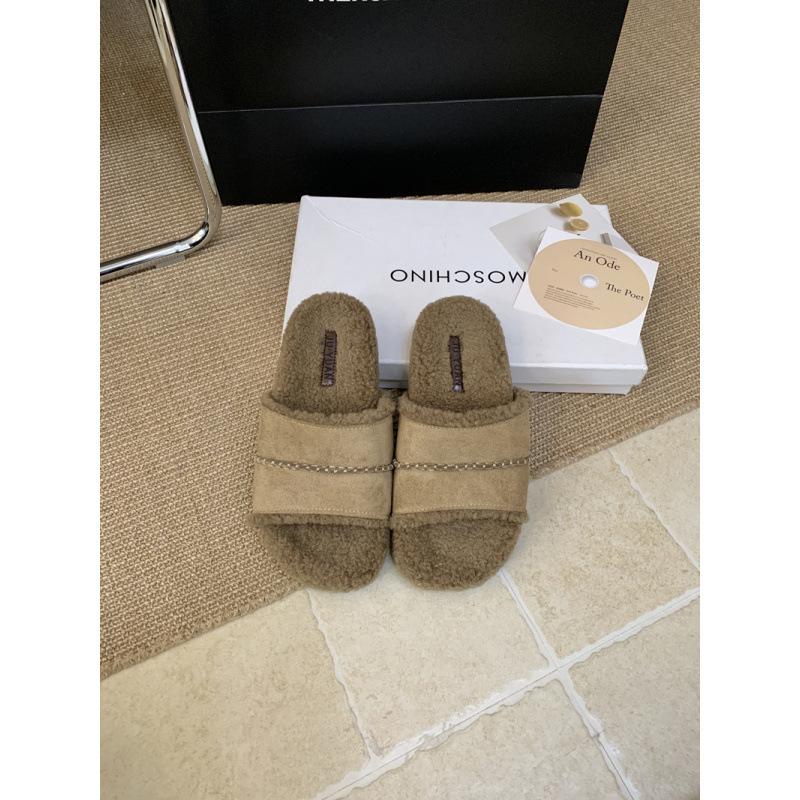 Mao Mao slippers women's fashion outer wear 2025 new retro muffin ugly cute flat-bottomed cotton slippers lazy one-word slippers