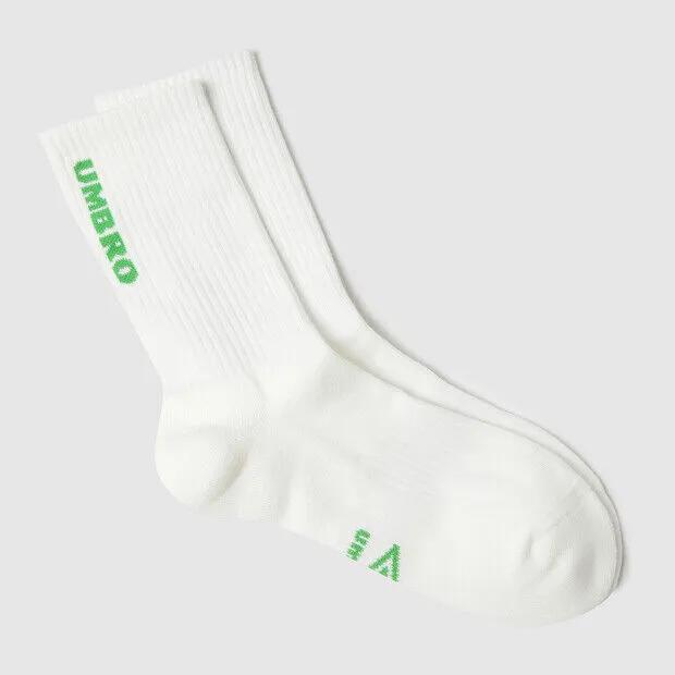 Vertical Wording Cushioning Crew Socks Ivory UR323CSC91