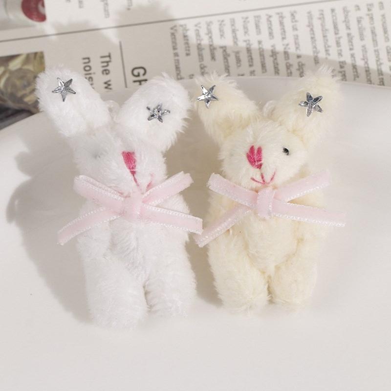 Adorable Rabbit Doll Pendant Accessory Star and Love Heart Pattern Pendant Charm Ornament Perfect for Keychains and Bags