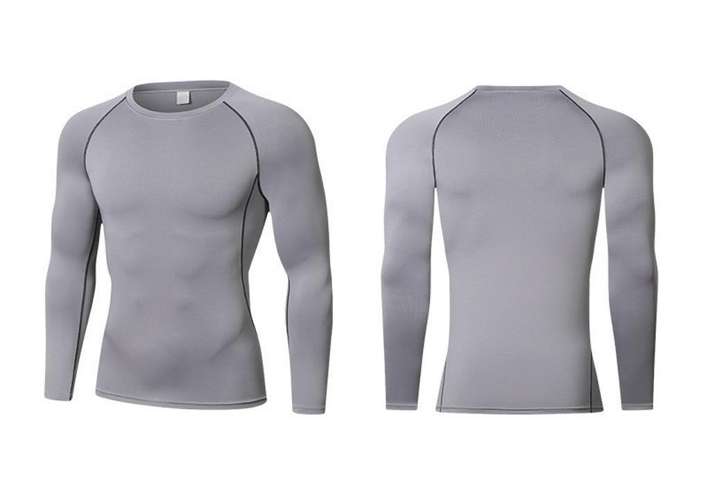 Maglia Compressiva a Maniche Lunghe ad Asciugatura Rapida da Uomo per Sport & Allenamento
