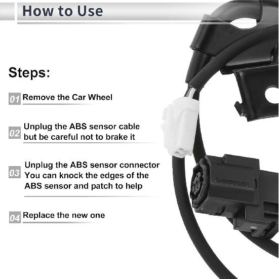 Rear Right ABS Wheel Speed Sensor for Toyota Yaris 2007-2009, for Scion XD 2008-2009 ABS Sensor Anti-lock Braking System Sensor No.8951652090 1 Pcs