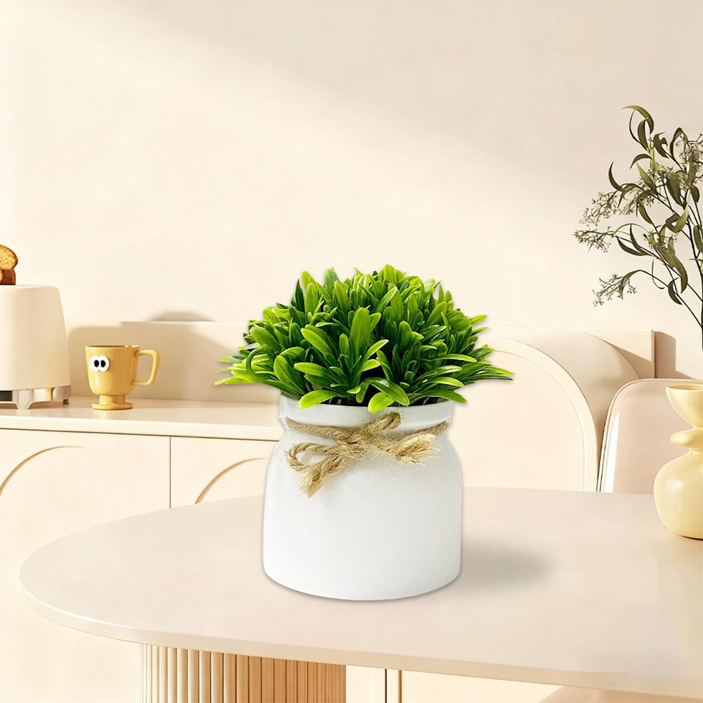 Artificial Plants in Hemisphere Pot Mini Potted Green Plants for Home Desk Decoration Indoor Outdoor Decor B2U3