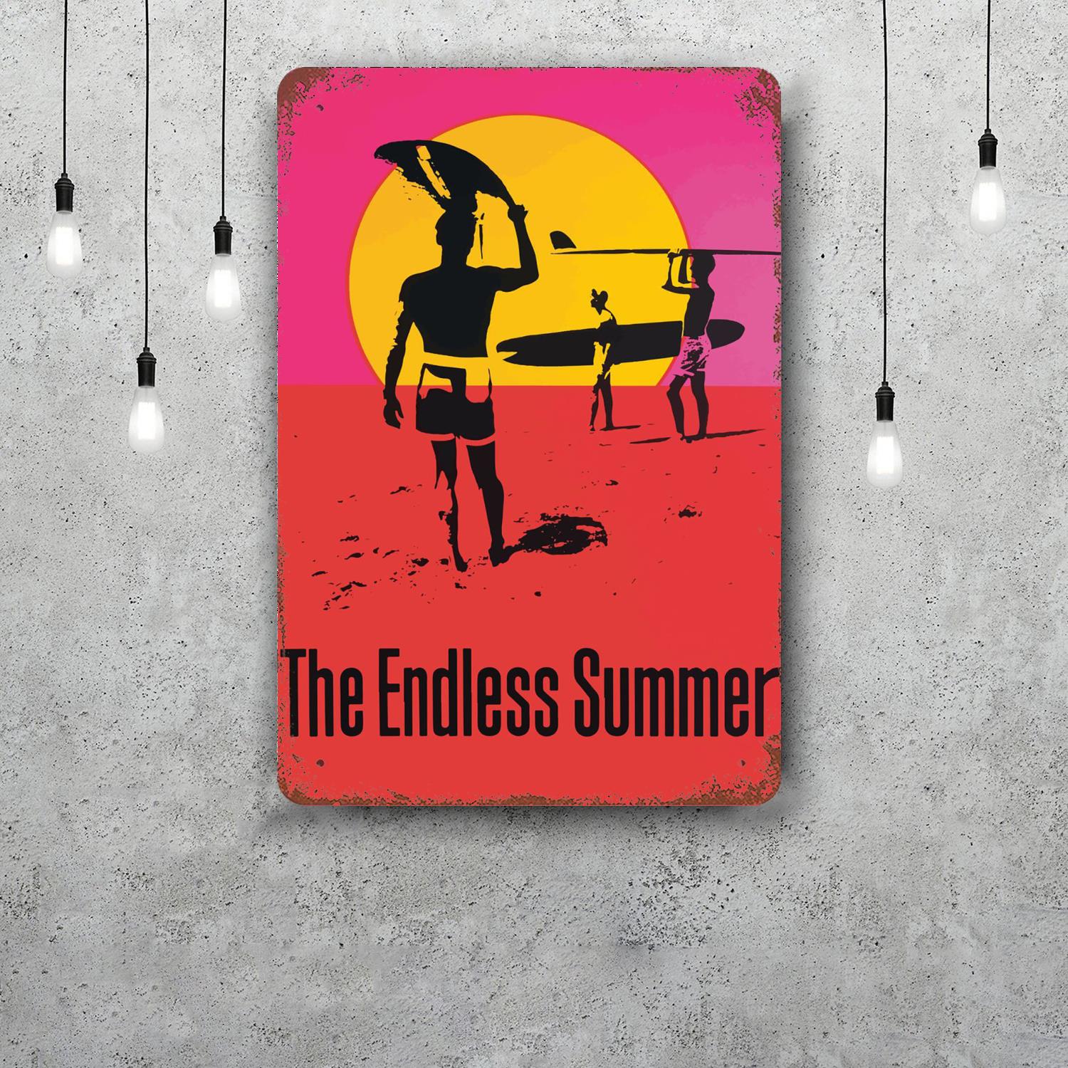 

The Endless Summer Decor Poster Vintage Tin Sign Metal Sign Decorative Plaque for Pub Bar Man Cave Club Wall Decoration 20x30cm（7.8x11.8inch）