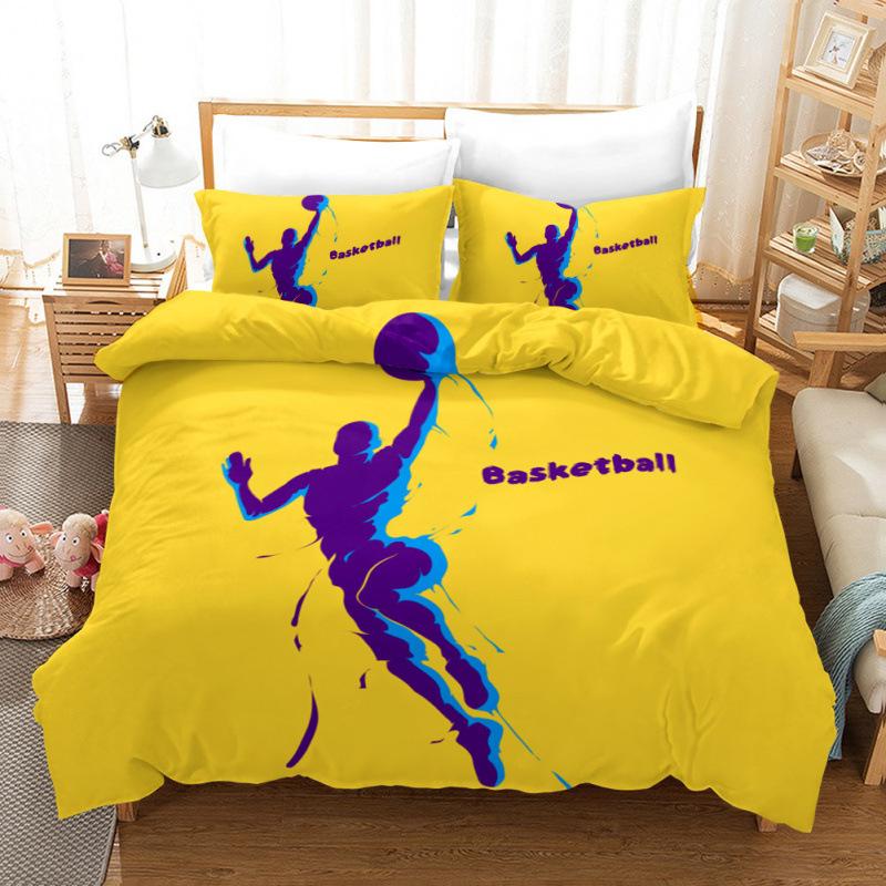Basketball Comics Three-Piece Bedding Home Textile Quilt Cover Four-Piece Children'S Bedding