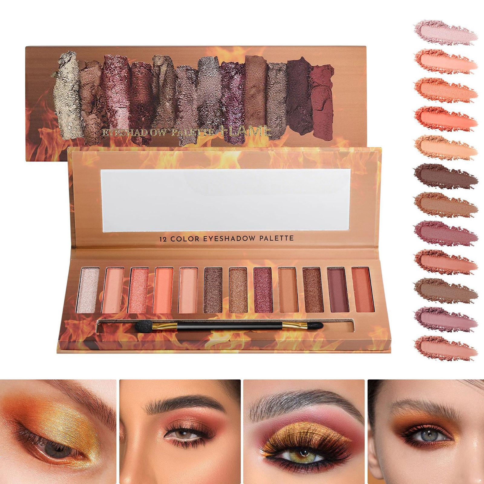 

12 Shade Professional Eye Shadow Palette | Highly Pigmented, Matte to Glitter Finish | Water-Resistant for All-Day Wear One Size