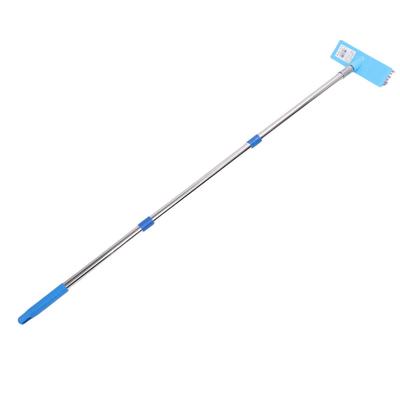 30cm Heavy Duty Steel Wire Broom Stainless Steel Telescopic Handle Outdoor Floor Scrub Brush
